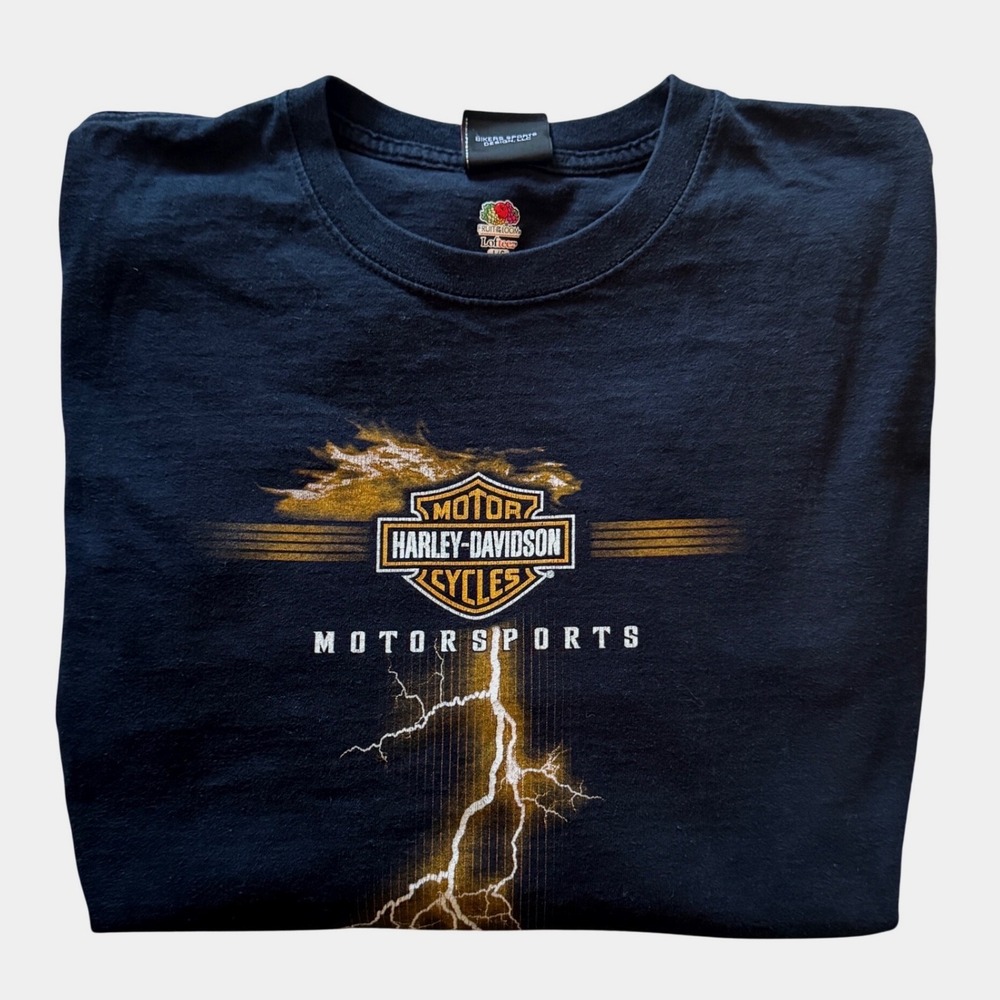 Vintage Harley Davidson  Lightning Tee L Unisex Y2K